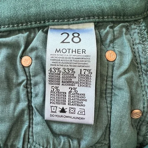NWT Mother 'The Dropout' in 'Just for Kicks'-teal/green - Picture 8 of 9